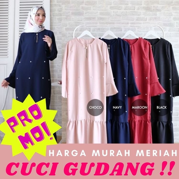 CUCI GUDANG  HARGA SPESIAL  NEW MERMAID DRESS Fashion Muslimah Gamis Wanita Simple Gamis Trendy Musl