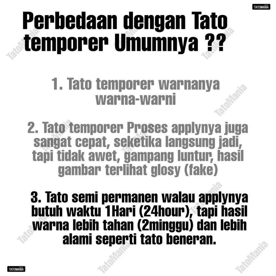 HM - Stiker tato temporer semi permanen tahan lama anti air 11x18 GZ34