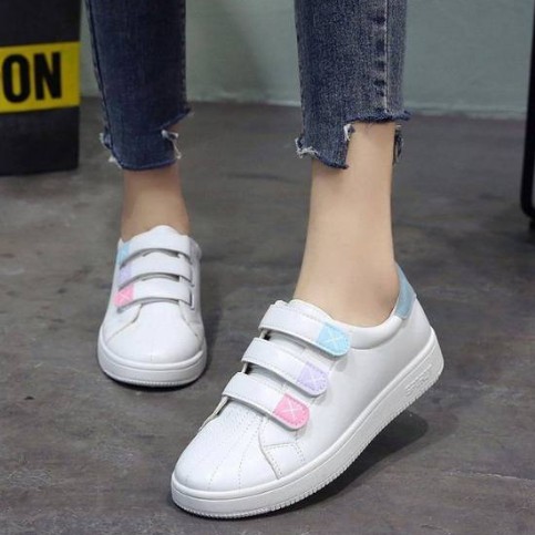 SEPATU SNEAKERS WANITA SINTETIS STRAP NYAMAN MURAH IMPORT Ns 34