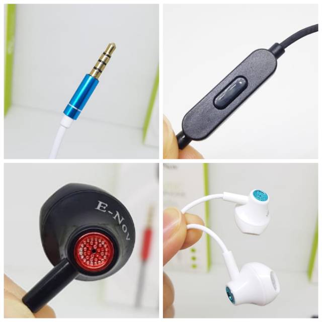 Headset E-Nov E-21 Handsfree ENov E21 Music Earphone Super Bass Stereo 3.5mm AUX Jack Universal