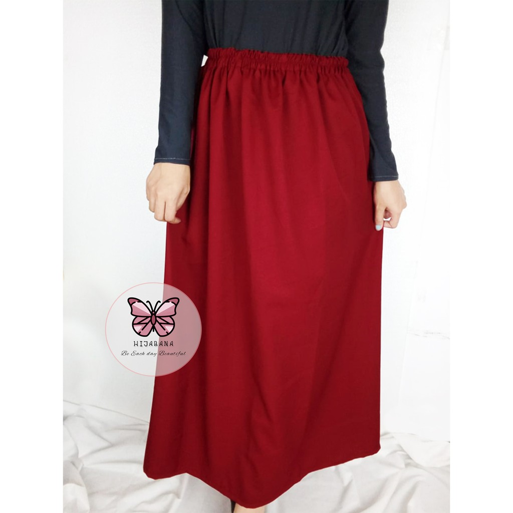 Rok Moscrepe Premium Tebal - Rok Polos Muslimah - Rok Panjang Moscrepe Mayung-1