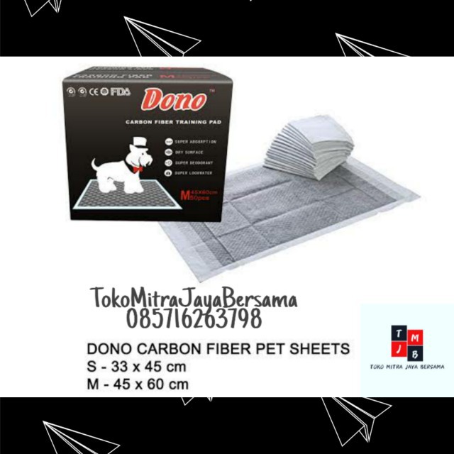 ECER TRAINING PAD ANJING DONO CARBON FIBER - SIZE M 45X60CM 1SHEETS