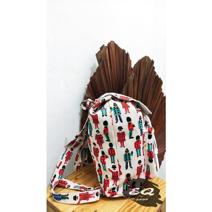 Promo Gratis Ongkir Tas Ransel Pria / Wanita Bahan Kanvas Motif Gaya Korea produk lokal indonesia