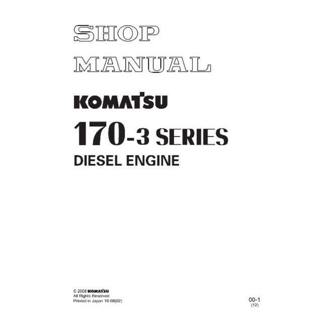 

shop manual engine komatsu 170-3