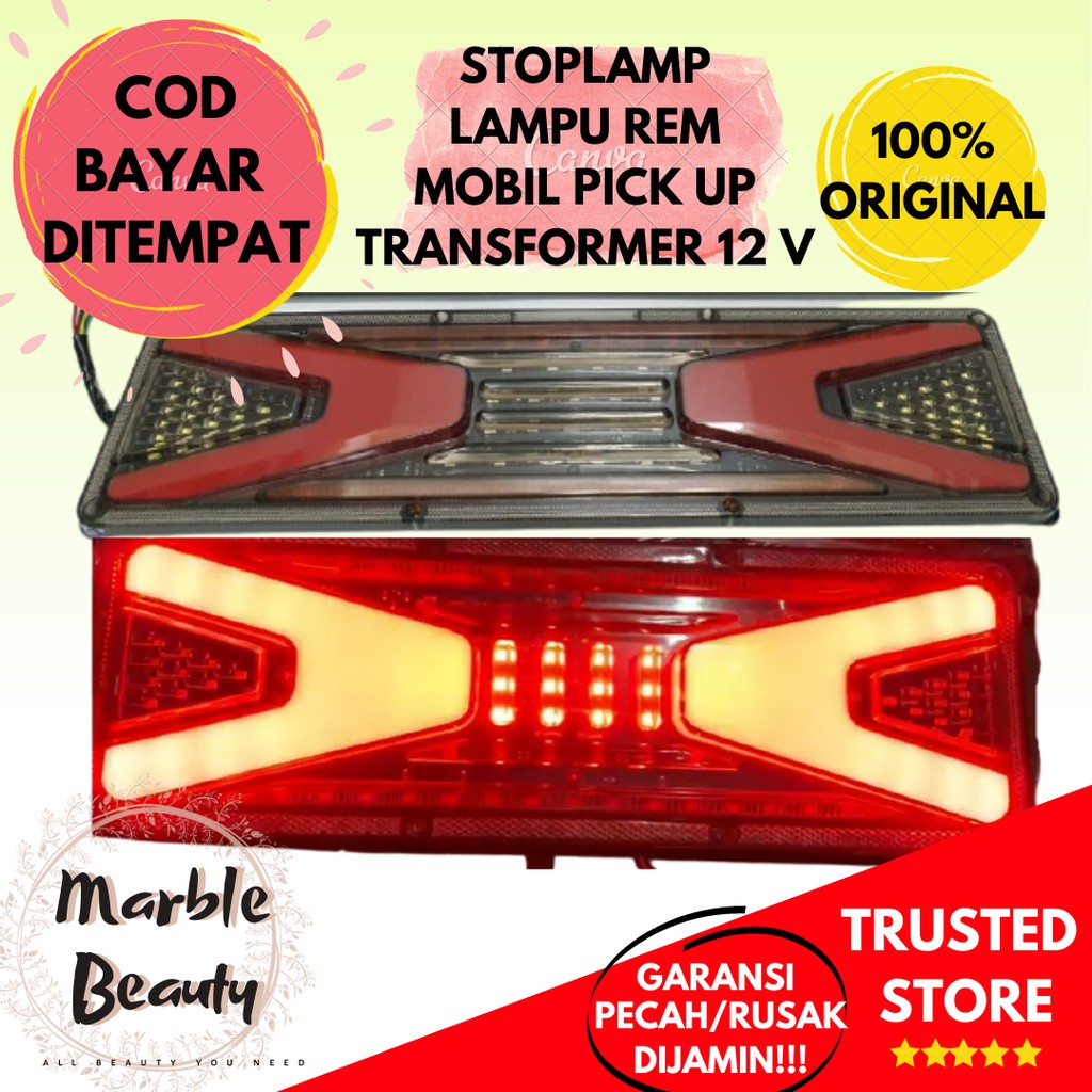Lampu Led StopLamp Variasi Rem Belakang Mobil Truk 24 Volt transformer 30 cm  Stop Lamp Mobil 30 cm