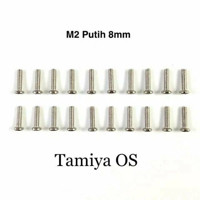 Rep Tamiya Screw M2 / Baut Putih / Baut Silver 8 mm - 20 pcs (NS829)