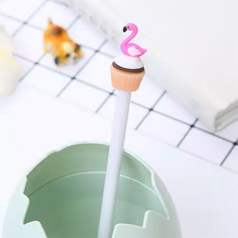 

ready pulpen karakter flaminggo angsa cantik lucu gel cair temurah mirah