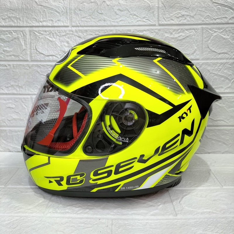 Helm Fullface KYT RC7#18 Yellow fluo