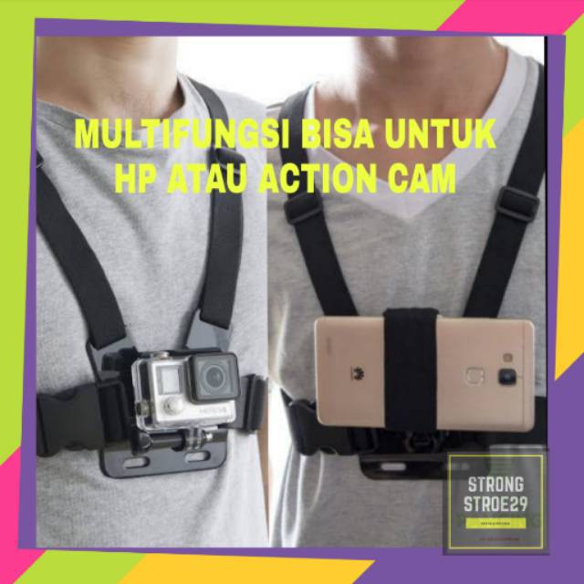 BODY CHEST STRAP HP CHEST BELT HP STRAP KAMERA HP PEGANGAN KAMERA TALI DADA HP BELT HP