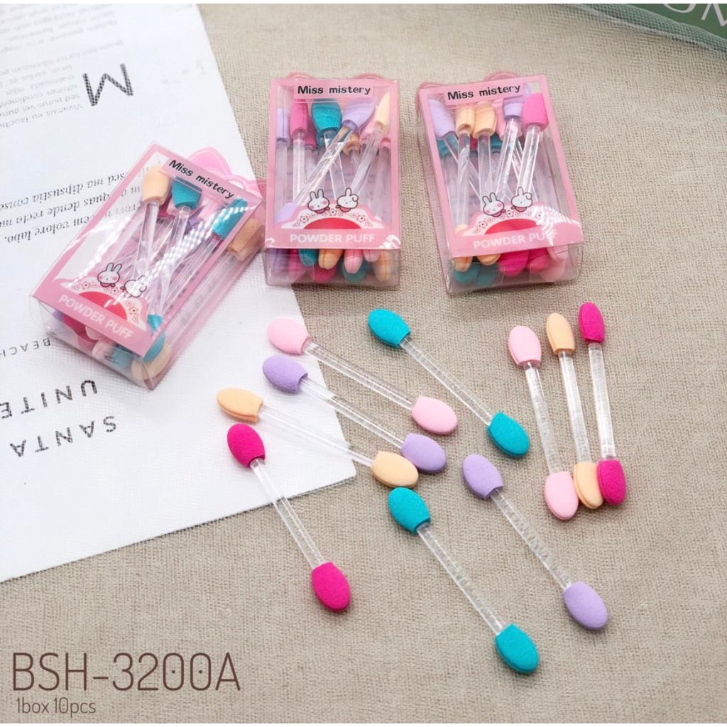 Brush eyeshadow kuas set box isi 10 eyeshadow make up brush