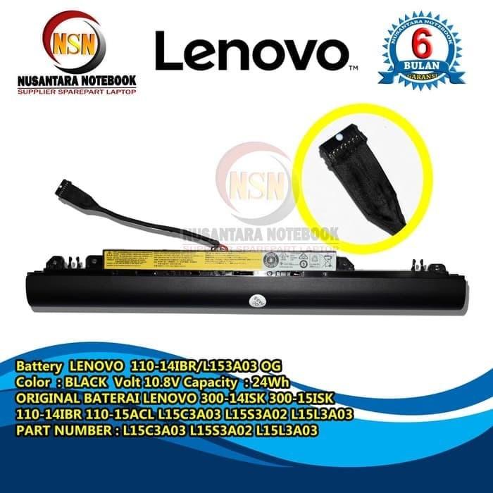 Battery Baterai Batre Lenovo Ideapad 110-14Ibr L15C3A03 Original