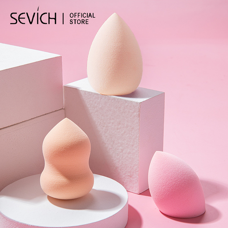 SEVICH Spons Beauty Blender Bentuk Telur Super Lembut Basah / Kering