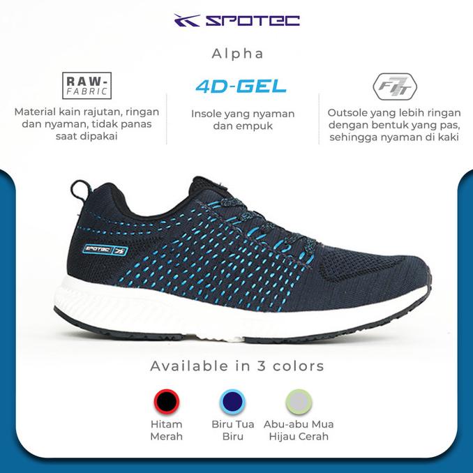 SPOTEC Sepatu Running Alpha Biru Tua - Biru