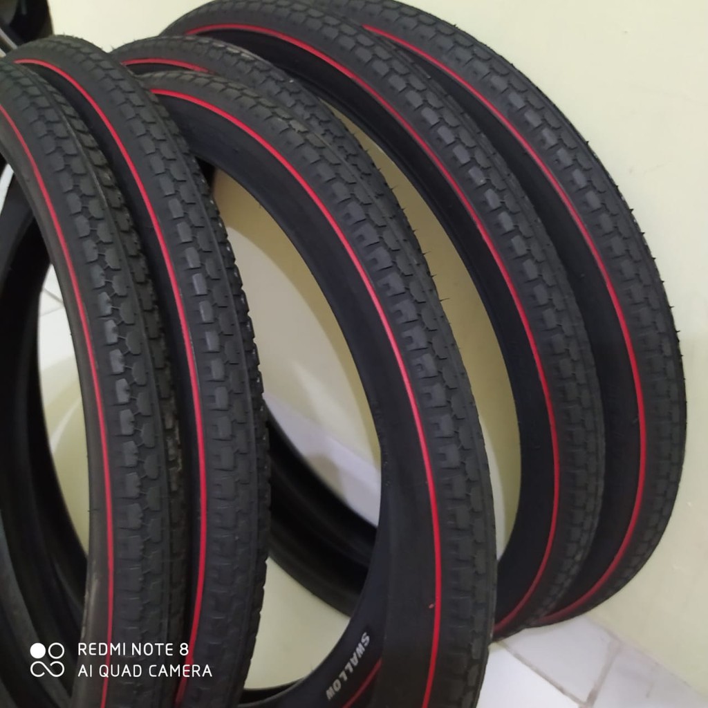 ban luar sepeda 20 x 1.75 Deli Tire Red Line Swallow- 2bh