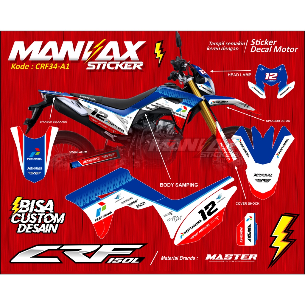DECAL STICKER CRF 150 L MANDALIKA