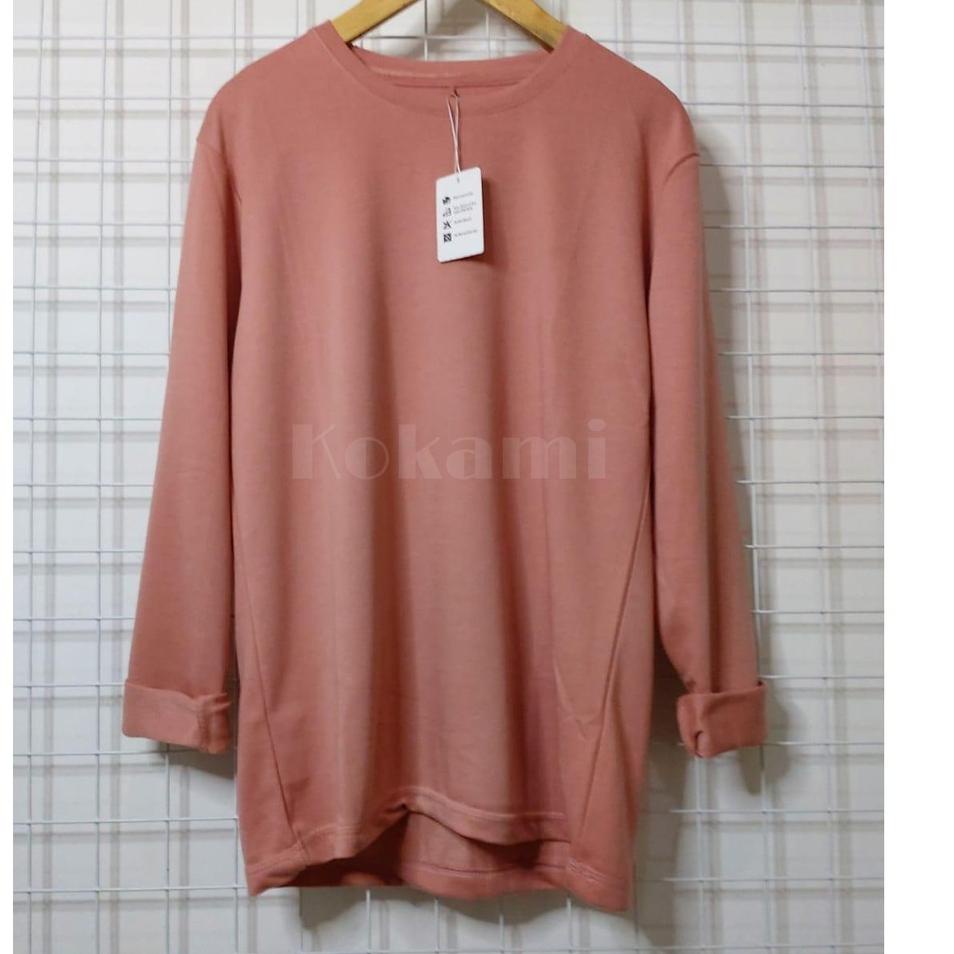 ➥ baju kaos lengan panjang cewek/baju kaos lengan panjang wanita jumbo/baju polos bahan cotton terry