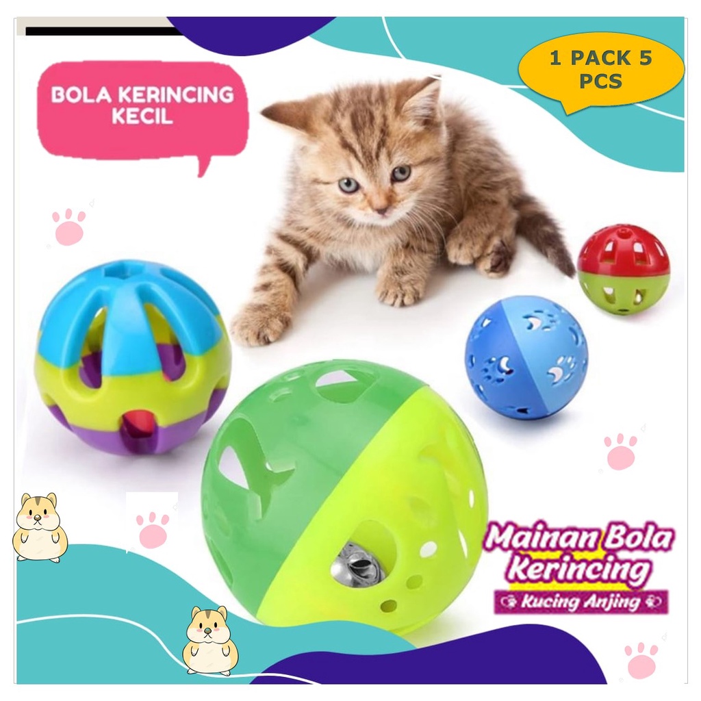 Mainan Bola Kucing Bunyi Bola Kucing Bunyi Mainan Kelinci Bola kecil aksesoris hewan kecil Mainan Bo