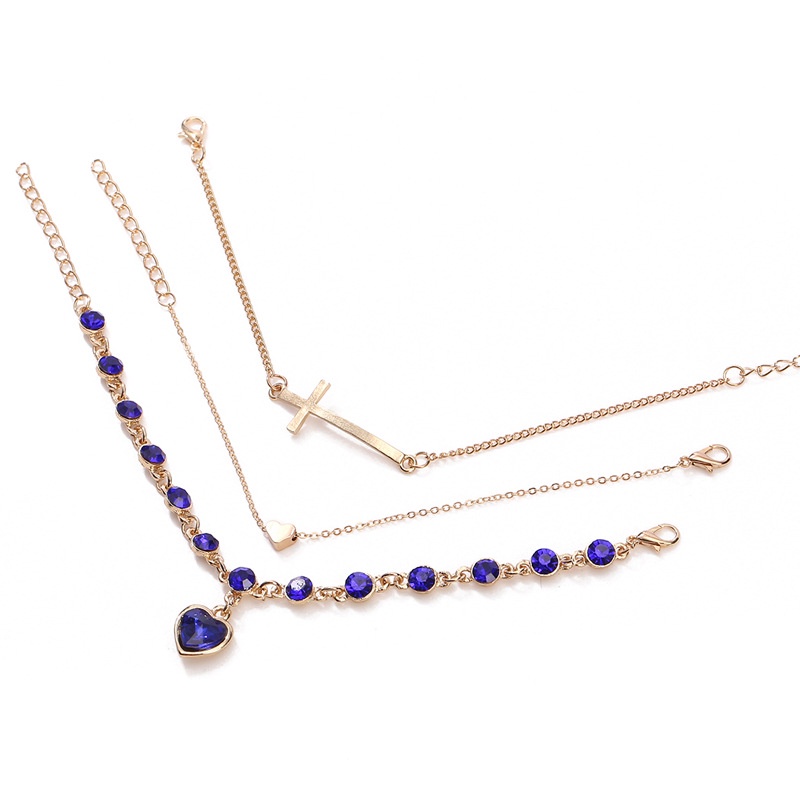 Gelang Multilayer Bahan Alloy Aksen Kristal Bentuk Hati Gaya Eropa Amerika