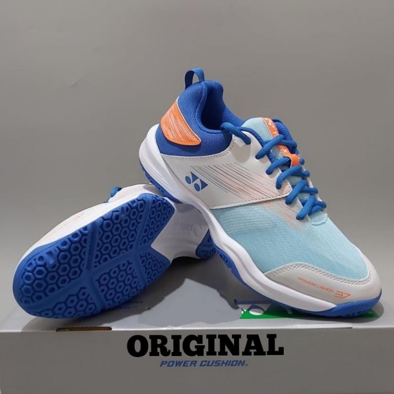 Sepatu Badminton Yonex SHB 37 EX White Blue Original BNIB
