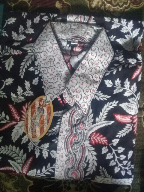 Risna Batik Hrb158 Kemeja Batik Pria Lengan Pendek Katun Primis Halus Premium Exclusive M L Xl