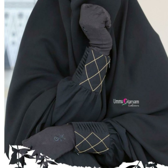 PREMIUM SALE GAMIS QUEEN SET BY UMMU MARYAM COLLECTIONS - HITAM, XL