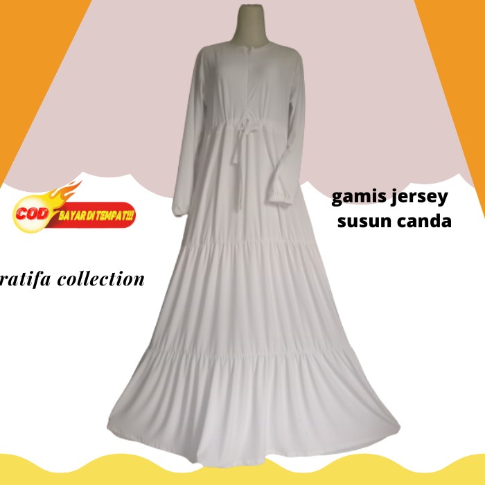 Gamis Jersey umpak Susun 3 rempel susun gamis muslimah terbaru||ratifa collection