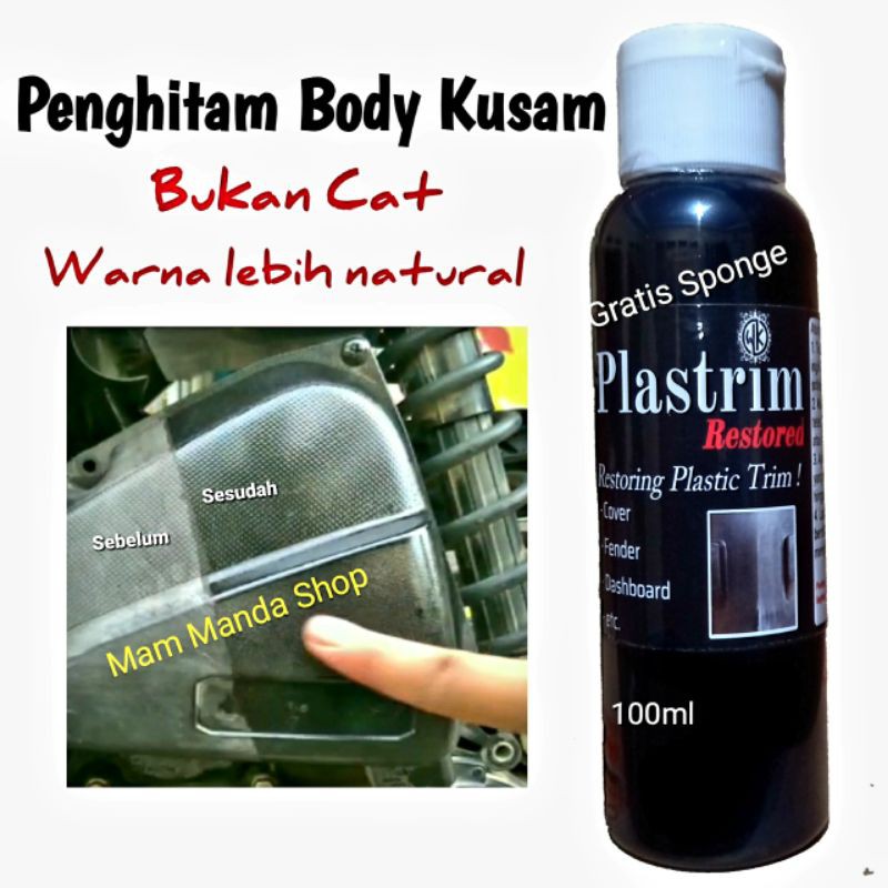 Penghitam Body Motor Permanen 100ml /Dasboard/Deck/Cover/Spakbor/Plastik Trim/Body Kasar/Plastrim Restored