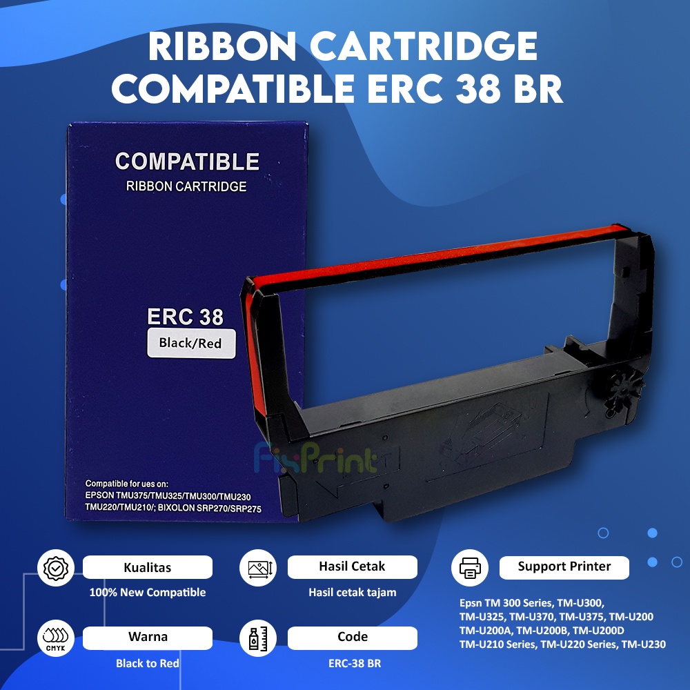 Ribbon Cartridge Epson ERC-38 Black to Red Compatible