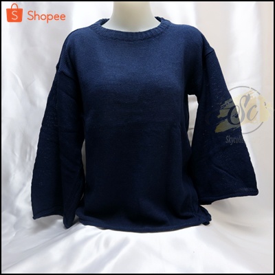 [✅COD]SWEATER RAJUT WANITA ZERO QUALITY SUPER PREMIUM / ATASAN OVERSIZE || SWEATER POLOS-NAVY