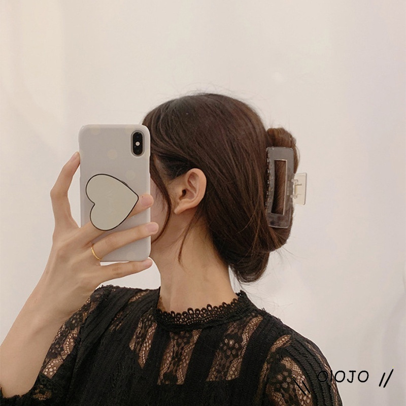 Korea Clamp Rambut Cliphair Aksesoris Untuk Wanita Bahasa Perancis Elegan Temperamen Retro Kepala Belakang Besar Ambil Klip Square Jepit Rambut Wanita Hiasan Kepala Klip Hiu - ol