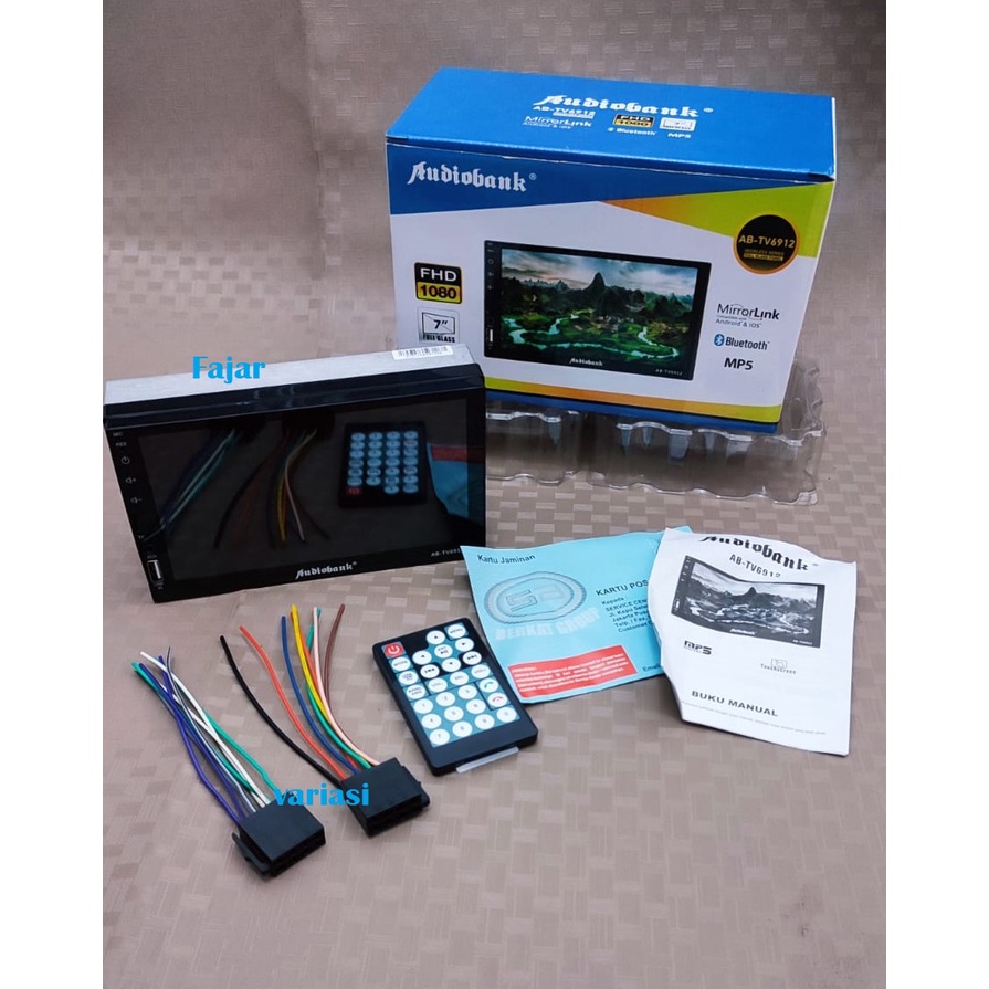 Head unit Mp5 deckless audiobank AB-TV6912 7inch