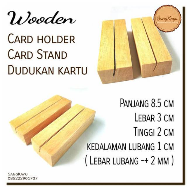 Wooden Card holders Card stand dudukan kartu Rustic card holder