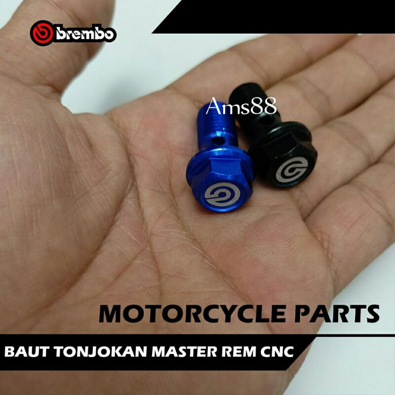 Baut nepel angin Full Cnc Variasi Untuk Handle Master Rem - Tonjokan Master rem dan kaliper Standar Drat Kasar