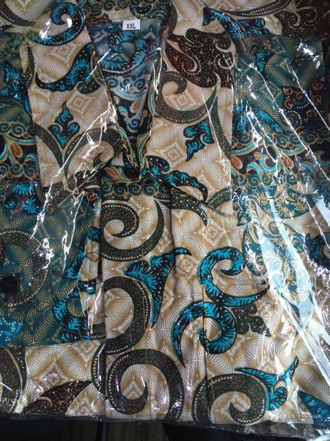 Kemeja Batik Pria Lengan Panjang Size M L Xl Xxl  Bswart Batik Hrb026 Kenongo Hem Panjang Padi