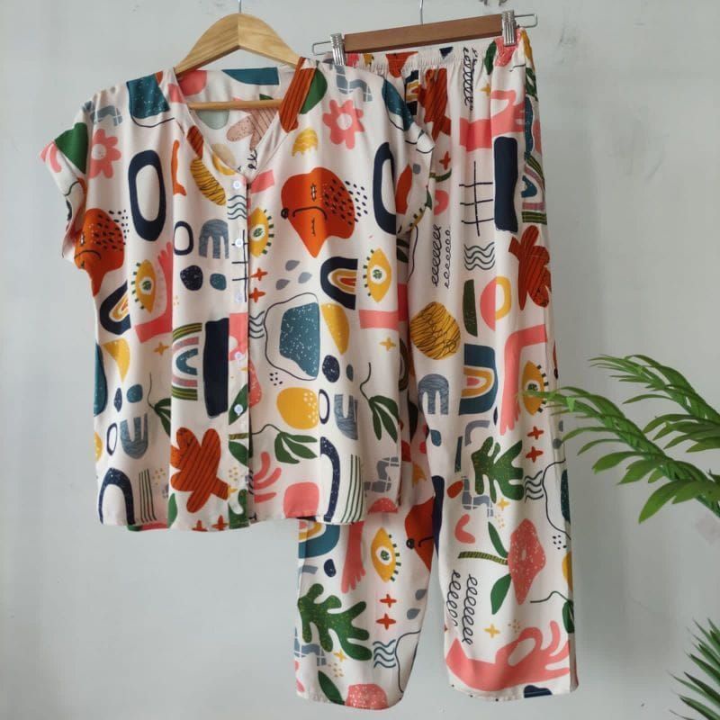 PIYAMA KANCING HITS PIYAMA KANCING BUSUI | PIYAMA RAYON | HOMEWEAR-NK 37