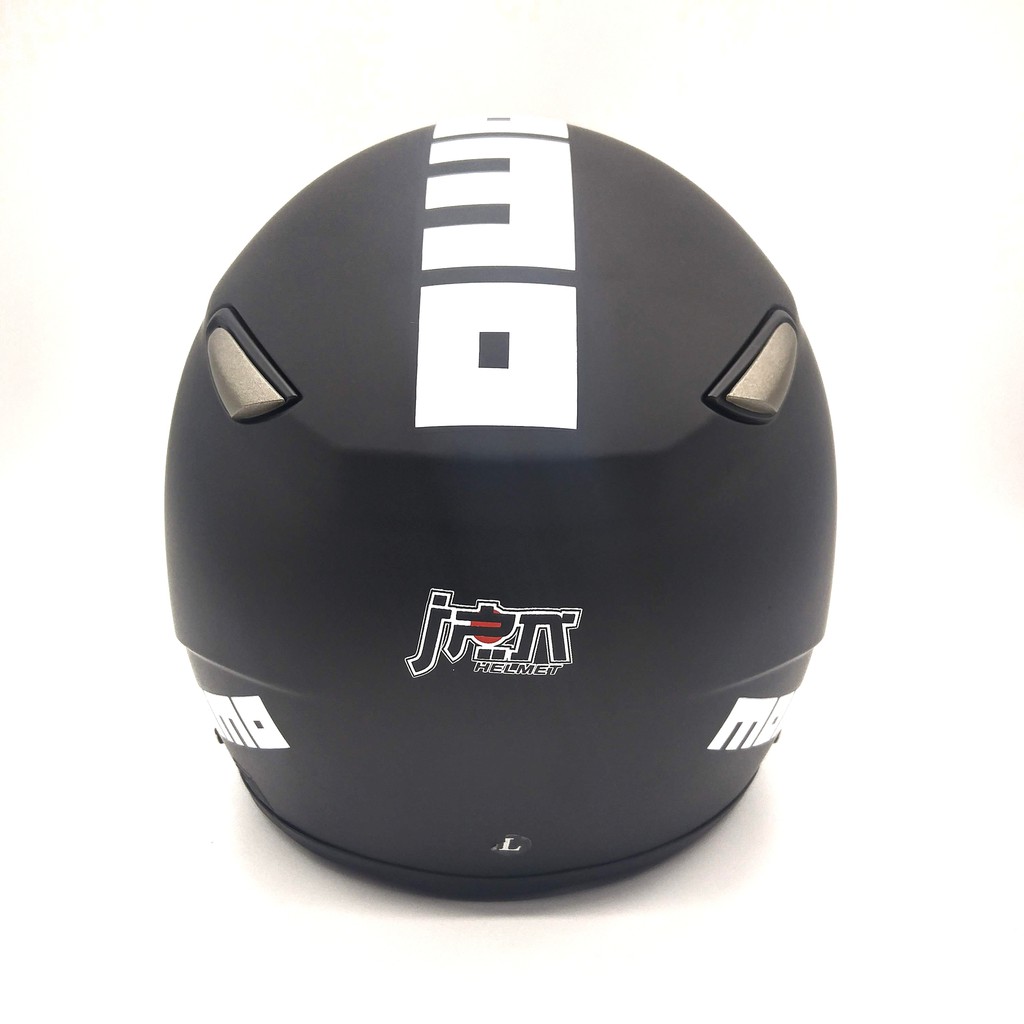 Helm JPN MOMO Black + Kaca Datar INJAK (Retro/Bogo/Klasik/Classic)