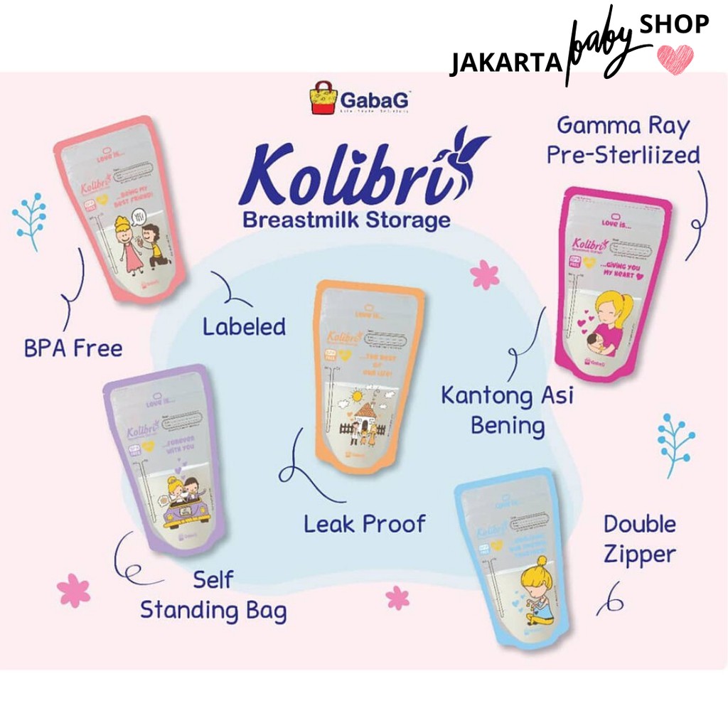 KANTONG ASI GABAG KOLIBRI 100 ML LOVE STORY 30 PCS 411000