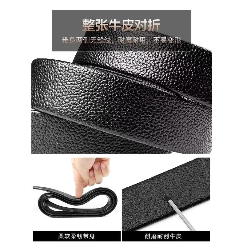 (Rowling )Ikat Ban Hitam Pinggang Import Pria Fashion Belt Gasper Cowo Sabuk Kulit Men Belt 'H'