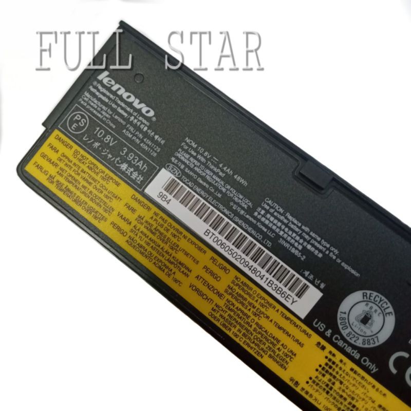 Baterai Original Laptop Lenovo Thinkpad X240 X250 X260 T440 T450 X240S X250S T440S T450S T480 68+