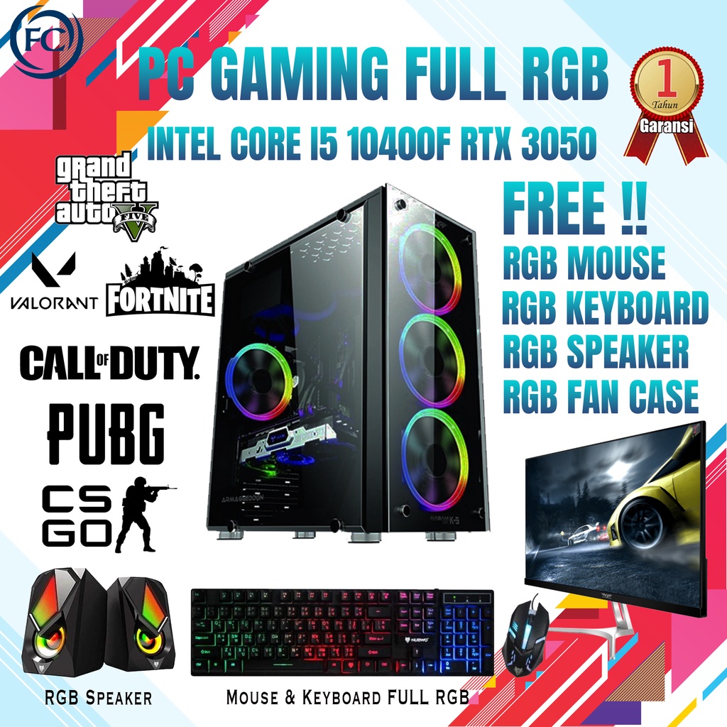 PC GAMING / DESIGN / LIVESTREAMING DDR4 I5 10400F / 16GB / RTX 3050 8GB