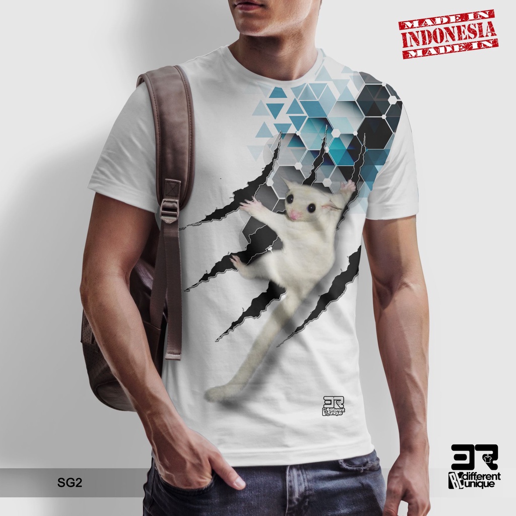 [ COD ] KAOS PRINTING GAMBAR SUGAR GLIDER SG2 - BAJU DISTRO ORIGINAL MOTIF HEWAN LUCU MAMALIA SG TUP