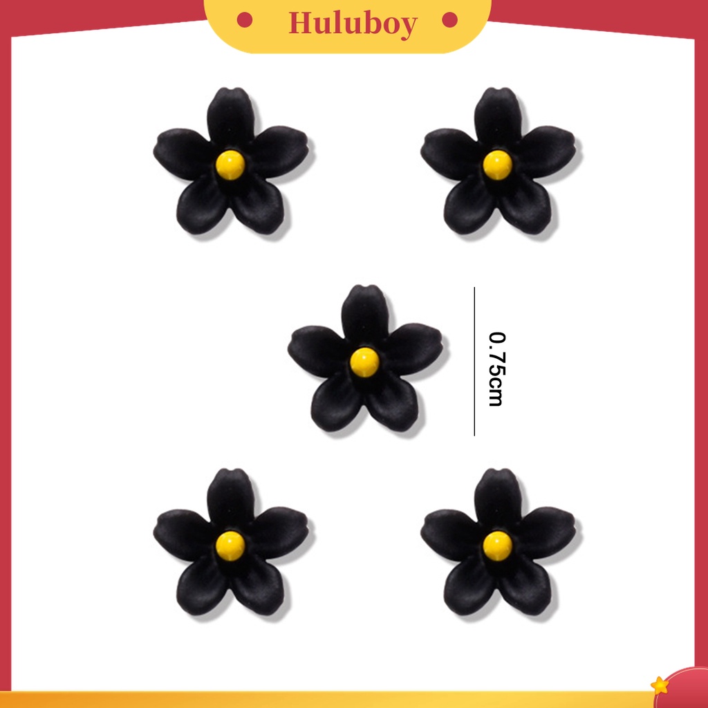 Huluboy Huluboy♡ 5pcs Ornamen Bunga 3D Multifungsi Bahan Alloy Untuk Dekorasi Nail Art