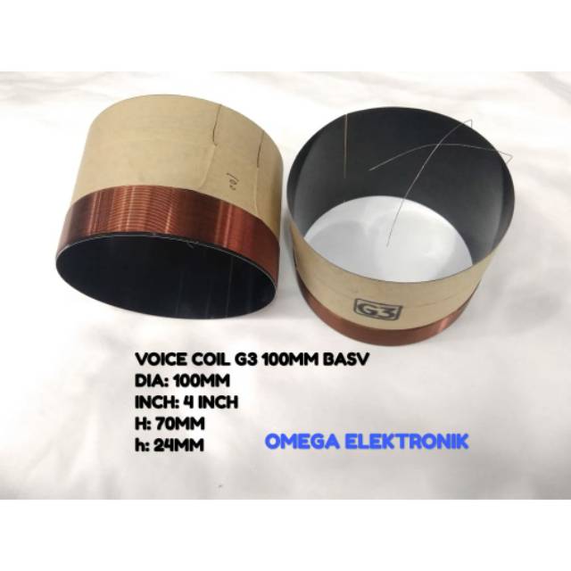 SPUL/SPOL/VOICE COIL 4 INCH 100MM ALUMINIUM HITAM/BASV