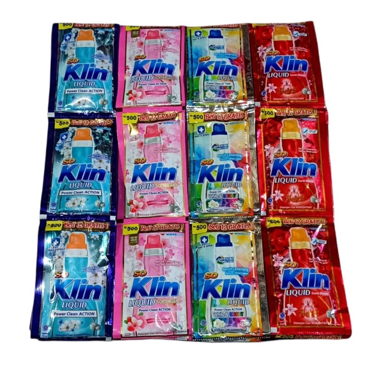 PROMO [13SACHET] 500AN SOKLIN LIQUID SO KLIN DETERGEN CAIR 12+1 NISADKC