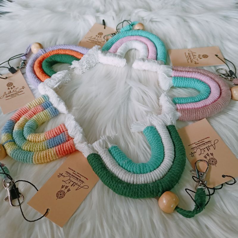 PART 2 rainbow macrame gantungan kunci kekinian lucu unik murah