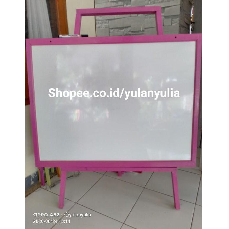 

A0 Papan Tulis 60x80 / white board ukuran besar+ standing free spidol+ penghapus ❊♥ Harga Murah