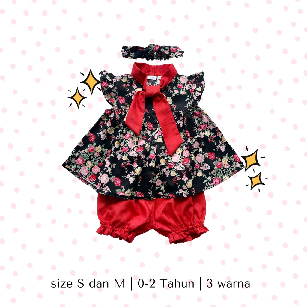 setelan katun jepang anak fashion baby newborn balita perempuan cewek 1-2 tahun 0-12 bulan ANGEL ROSE SET