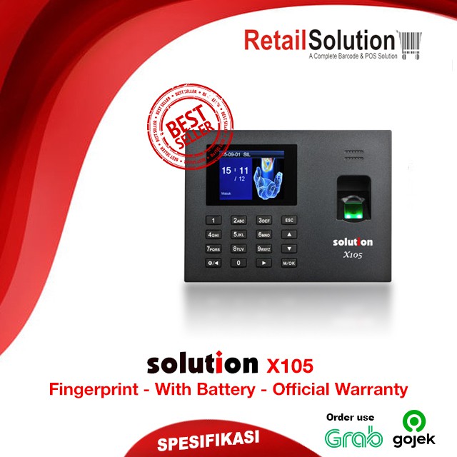 Mesin Absensi Fingerprint LAN - Solution X105 / X-105 / X 105 Sidik Jari