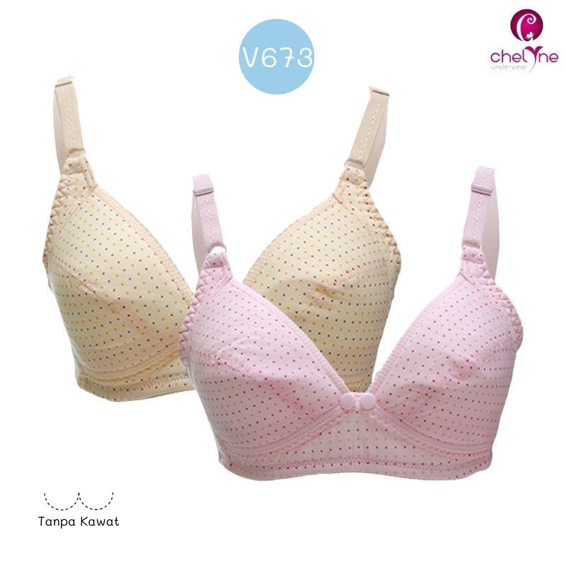 BH Chelyne Menyusui 8815 / V673 Busa Tipis-Tanpa Kawat - Maternity Nursing Bra