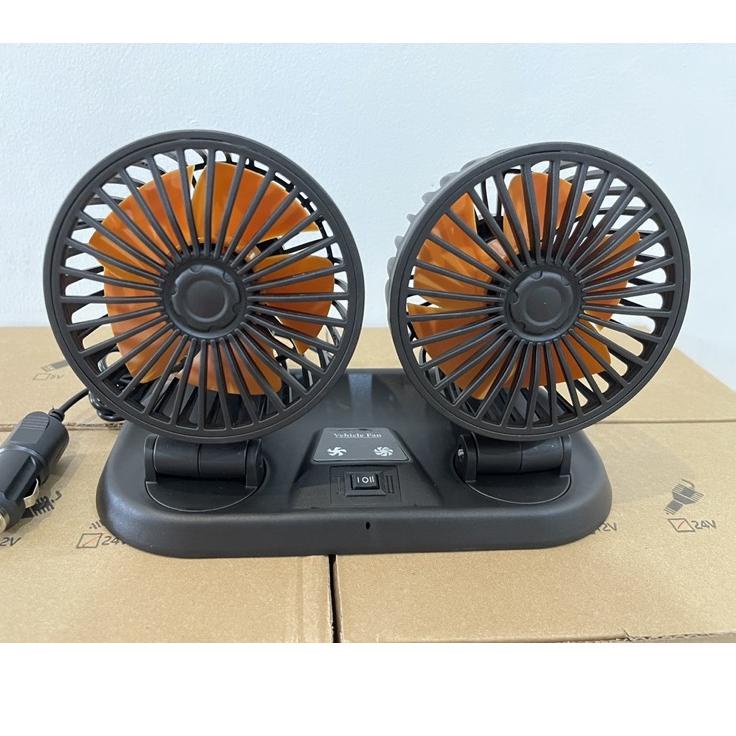 Diskon Terlaris Kipas Angin Mobil yundai4&quot; Ganda Fan Swing / Muter 12 - 24 Volt